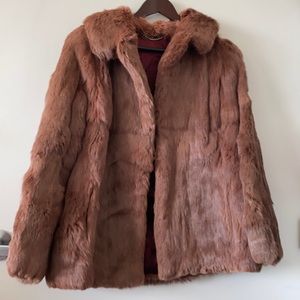 Vintage Rabbit Fur Coat - brown